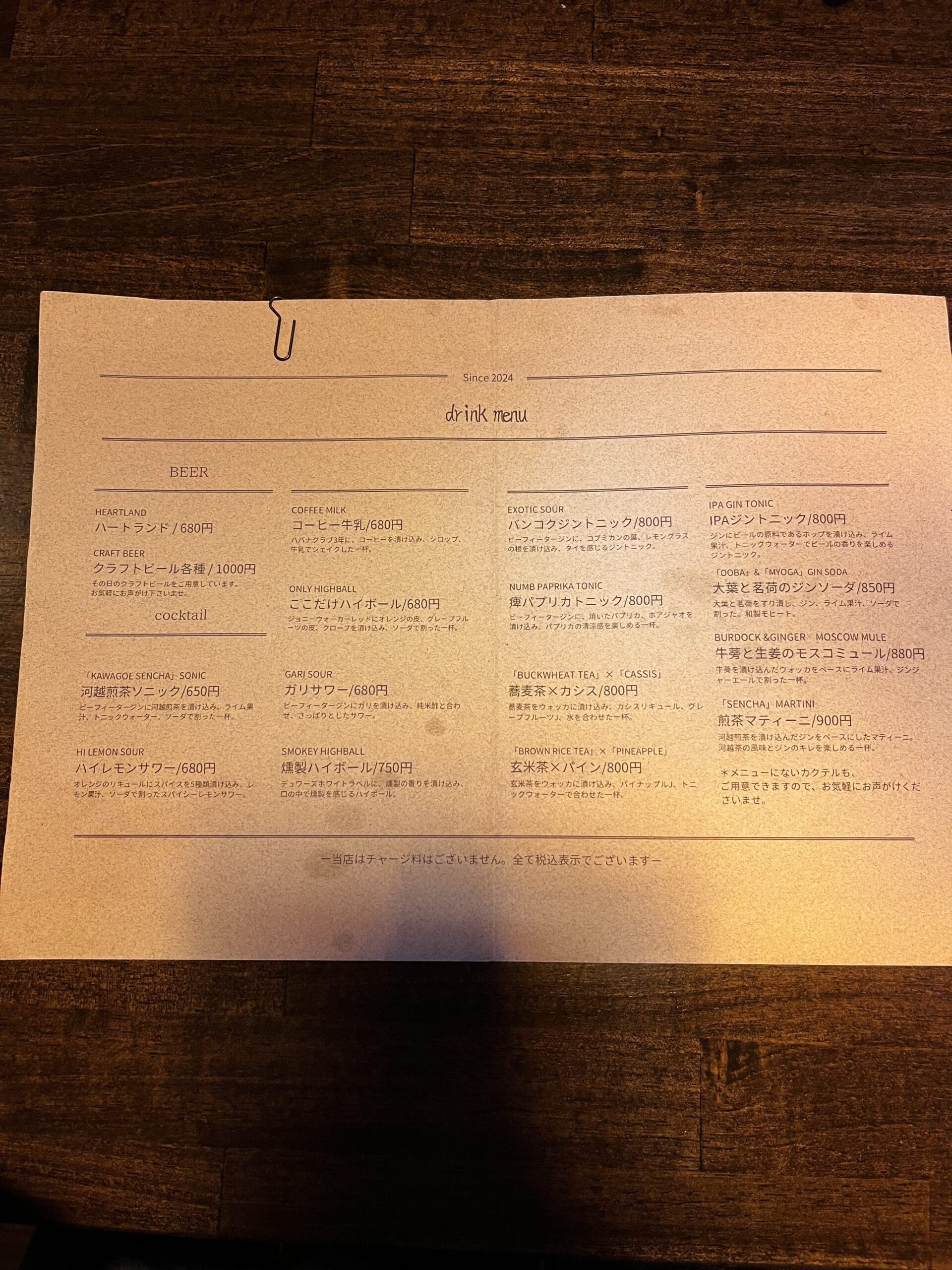 桑原商店のメニュー