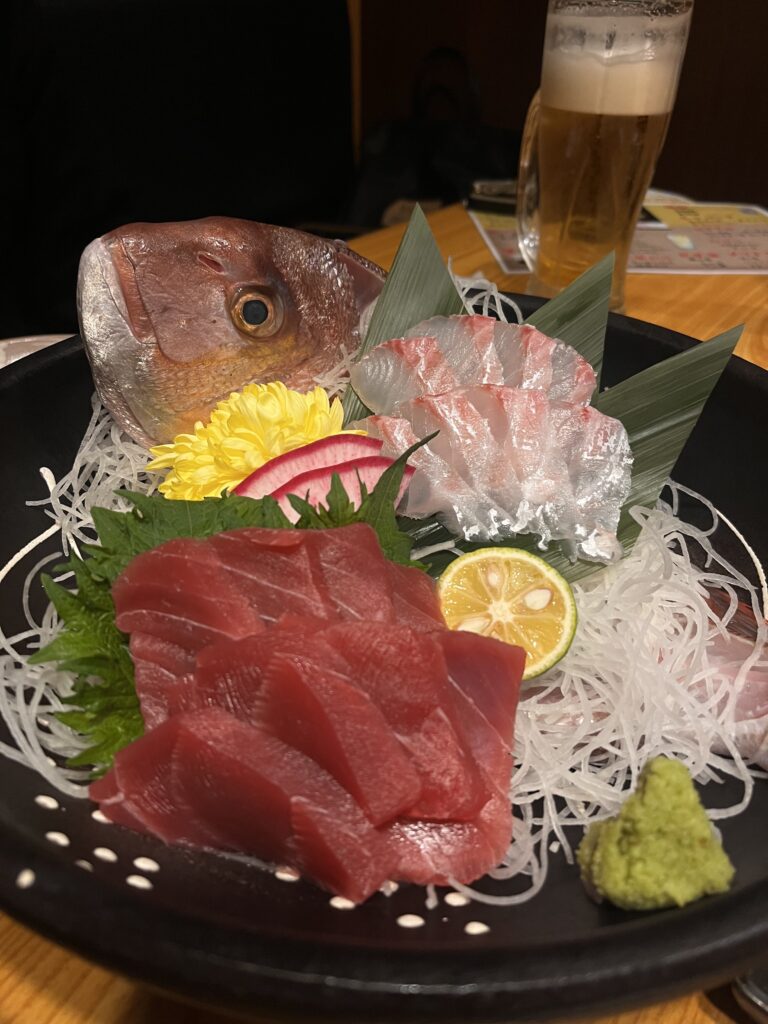 わら彩の旬魚のお造り2点盛り